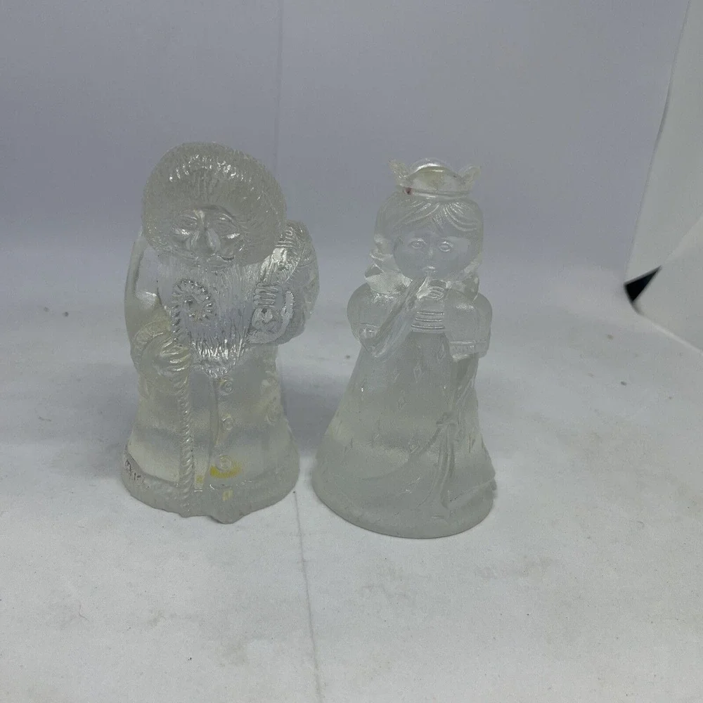 WMF Santa & Angel Taper Candlestick Holders – Leaded Crystal Christmas Figurines